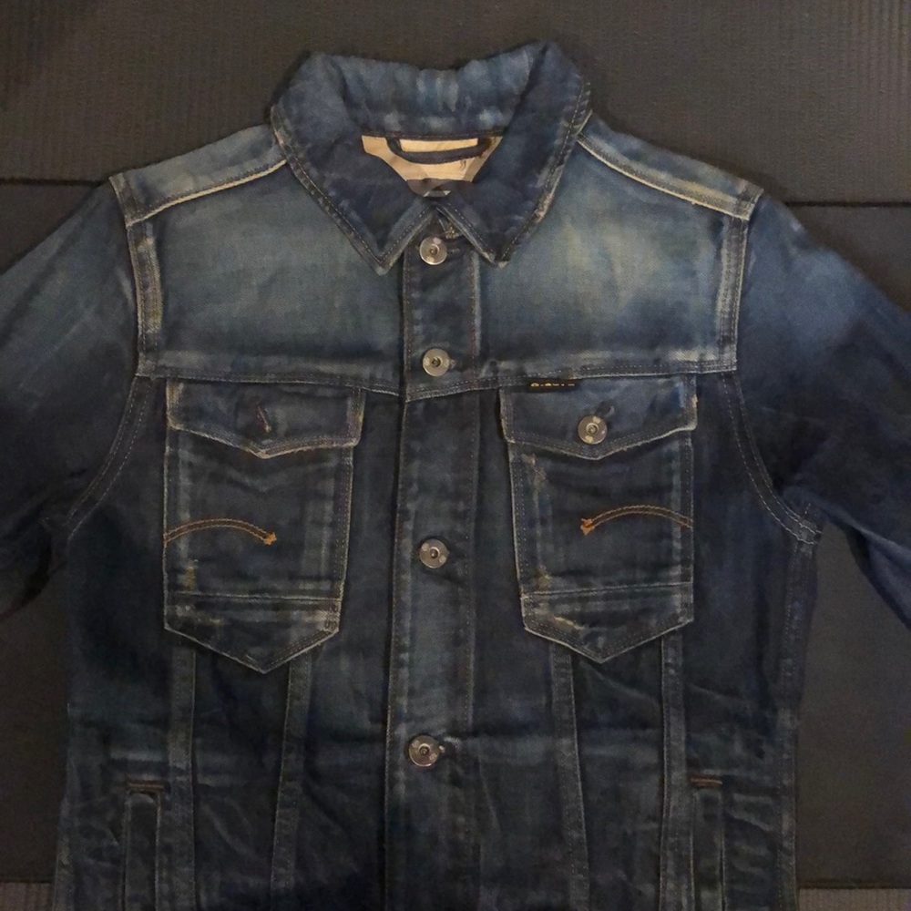 G-Star Raw Inked Light Faded Washed Blue Denim Jacket Brand NEW all tags